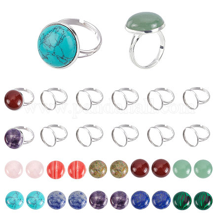Pandahall elite diy 20 piezas kits de anillos de dedo DIY-PH0002-14P-1