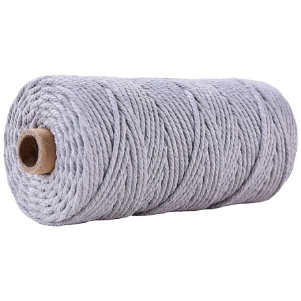 工芸品の編み物用の綿糸  ライトスチールブルー  3mm  約109.36ヤード（100m）/ロール KNIT-PW0001-01-31-1