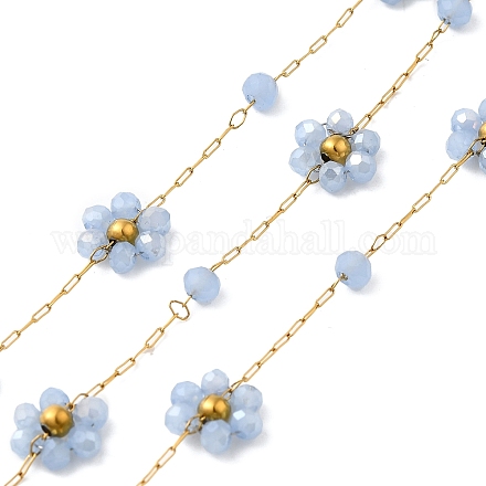 Цепи из нержавеющей стали 304 ручной работы с бусинами CHS-L031-08G-01-1