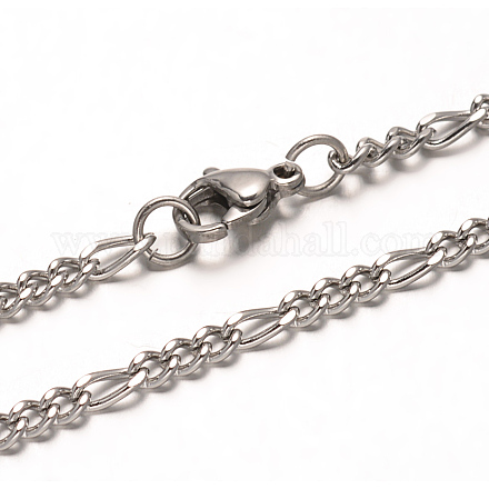 304 inoxidables figaro acero cadenas collares NJEW-G310-02P-1