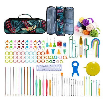 Bolsa de almacenamiento para kits de tejido diy para principiantes que incluye ganchos de crochet PW-WG86539-02-1