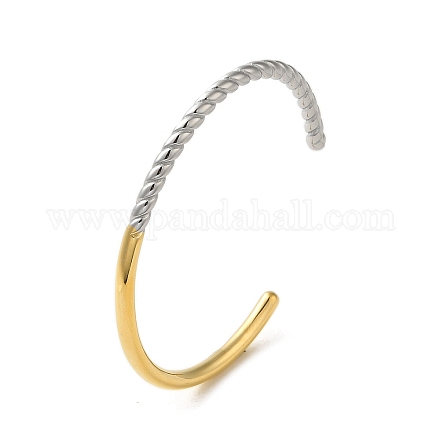 Bracelets manchette en acier inoxydable bicolore 304 BJEW-Q773-02-1