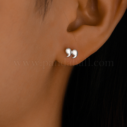 Милые серебряные мини-серьги в форме двойной запятой для женщин. TA3582-1