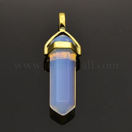 Bullet Opalite Double Terminated Pointed Pendants G-N0121-17-1