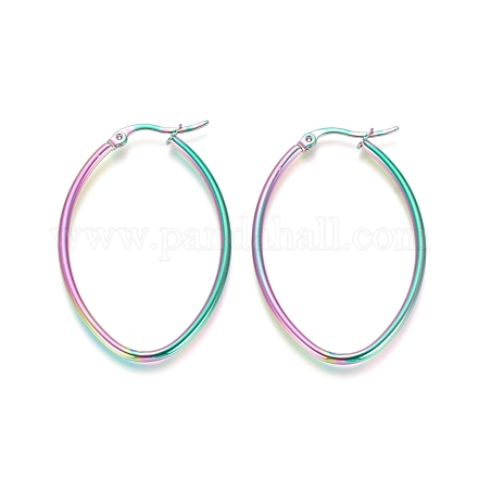 304 Stainless Steel Geometric Hoop Earrings STAS-D171-05C-M-1