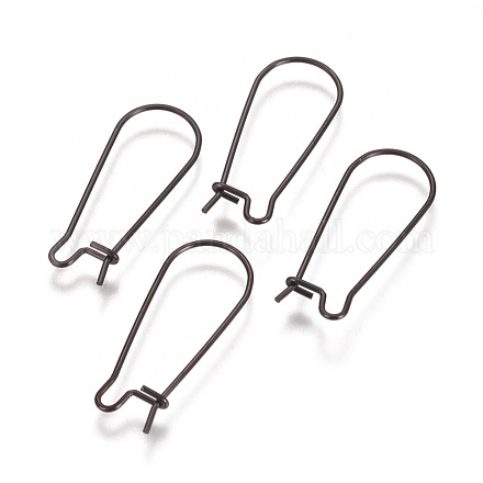 304 Stainless Steel Hoop Earrings Findings Kidney Ear Wires STAS-L216-22B-B-1