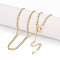 Ion Plating(IP) 3MM 304 Stainless Steel Curb Chain Necklaces, Long-Lasting Plated, Ion Plating(IP), Real 18K Gold Plated, 21.06 inch(53.5cm)~21.46 inch(54.5cm)