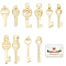 20Pcs 5 Style Brass & Alloy Pendants, Long-Lasting Plated, Long-Lasting Plated, with Jump Ring, Key, Real 18K Gold Plated, 18.5~26.5x7~9.5x1~3mm, Jump Ring: 4~5x0.7~0.8mm, Inner Diameter: 2.5~3.5mm, 4pcs/style