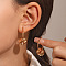 Alloy Hoop Earrings, Golden, Flat Round, 50mm