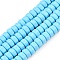 Handmade Polymer Clay Beads Strand, Hexagon, Light Sky Blue, 6x6.5x3.5mm, Hole: 1.4mm, about 109~110pcs/strand, 15.63~15.79 inch(39.7~40.1cm)