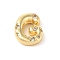 Brass Micro Pave Clear Cubic Zirconia Pendant, Letter A~Z, Letter G, 21x16x6.5mm, Hole: 4mm