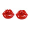 Opaque Resin Cabochons, Lip, Red, 22~22.5x27.9x8mm