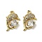 Brass Micro Pave Cubic Zirconia Pendants, Dolphin, Real 18K Gold Plated, 18.5x12.5x4.5mm, Hole: 1.5mm