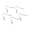 304 Stainless Steel Earring Hooks, Ear Wire, with Horizontal Loop, Stainless Steel Color, 20~21x24~26x3mm, Hole: 2mm, 20 Gauge, Pin: 0.8mm