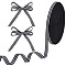 Polyester Stripe Ribbons, Garment Accessories, White, Black, 3/8 inch(10mm)