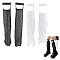 2 Pairs 2 Colors Polycotton Leg Sleeves, Leg Warmers, Japanese Lolita Jk Lace Socks, Mixed Color, 560x120~200x1.5~6mm, 1 pair/color