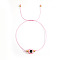 Bohemian Style Resin Evil Eye Bead Braided Bracelets, Adjustable Nylon Cord Braided Bracelets for Women, Pink, Inner Diameter: 11 inch(28cm)