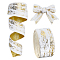 Gold Stamping Single Face Polyester Ribbon, White, 2-1/2 inch(65mm)
