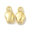 Rack Plating Brass Charms, Long-Lasting Plated, Lead Free & Cadmium Free, Flower, 8x4x2.5mm, Hole: 1mm