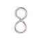 Brass S-Hook Clasps, Real Platinum Plated, 17x8x1.5mm, Hole: 7x6mm