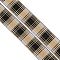 Polyester Elastic Ribbon, Flat with Tartan Pattern, Wheat, 40x1.5mm