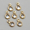 Brass Micro Pave Cubic Zirconia Pendants, Golden, 7.5x4.8x2.5mm, Hole: 1.4mm