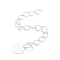 Brass Ends with Chain, Long-Lasting Plated, Heart, Silver, 55mm