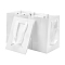 Flower Bouquet Paper Gift Bags, Portable Kraft Paper Tote Shopping Bag, with PVC Transparent Window and Handles, Party Gift Wrapping Bags, Rectangle, White, 15x10x20cm