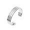 Alloy Cuff Rings, Blood Sugar Control Rings, Platinum, Inner Diameter: 15~20mm