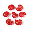 Handmade Porcelain Beads, Spiral Shell, Pearlized, Red, 14.5~15x12~12.5x9~9.5mm, Hole: 1.8~2mm