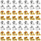60Pcs 4 Styles Brass Crimp Beads, Long-Lasting Plated, Round, Platinum & Golden, 4.5~5x3.5x2.5~3.5mm, Hole: 0.9mm, 15pcs/style