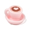 Resin Coffee Miniature Ornaments, for Garden Dollhouse Accessories, Pink, 15.5x16.5x11.5mm