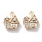 Micro Pave Clear Cubic Zirconia Pendants, House, Real 18K Gold Plated, 11.5x10x4mm, Hole: 1.2mm