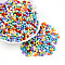 Opaque Colours Glass Seed Beads, Faceted, Rondelle, Mixed Color, 4~4.5x3.5~4mm, Hole: 0.9~1.4mm, about 6080pcs/pound