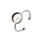 304 Stainless Steel Cuff Ring Components, Pad Rings Settings, Flat Round, Stainless Steel Color, Tray: 8mm, Round: 10mm