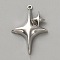 Alloy Pendants, Platinum, Star, 34x22.5x5mm, Hole: 1.4mm