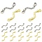 20Pcs 2 Colors Alloy Bar Connector Charmss, Twist Links, Antique Silver & Golden, 22.5x6x3mm, Hole: 1.5mm, 10pcs/color
