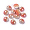 Opaque Glass Cabochons, Stripe Pattern, Half Round, Colorful, 6~6.5x3mm