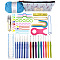 DIY Crochet Tool Sets, including Aluminum Crochet Hooks Needles, Plastic Locking Stitch Marker, Tape Measure, Needle, Storage Bag, Mixed Color, 13.5cm