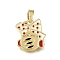 Brass with Red Enamel Charms, Human Charms, Rack Plating, Long-Lasting Plated, Cadmium Free & Lead Free, Golden, 14x13x2mm, Hole: 5x2mm