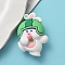 PVC Plastic Pendants, Rabbit, Lime Green, 46x37mm