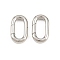 Brass Spring Gate Rings, Oval, Rack Plating, Long-Lasting Plated, Lead Free & Cadmium Free, Platinum, 16x9.5x3.5mm, Inner Diameter: 11x4mm