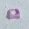 Summer Resin Cuff Rings for Women, Rectangle, Plum, Inner Diameter: 17mm