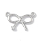 Brass Micro Pave Clear Cubic Zirconia Pendants, Bowknot, Platinum, 14x2mm, Hole: 1mm