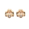 Brass Micro Pave Cubic Zirconia European Beads, Nickel Free, Ring with Heart, Real 18K Gold Plated, 8x4mm, Hole: 4.8mm