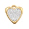 304 Stainless Steel Polymer Clay Rhinestone Pendants, Vacuum Plating, Heart, 21x18.5x3mm, Hole: 2mm