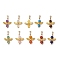 10Pcs 10 Styles Natural & Synthetic Mixed Gemstone Beaded Pendants, Angel Charms, with 304 Stainless Steel Snap On Bails, Angel Charms, Golden, Mixed Dyed and Undyed, 17x14x4.5mm, Hole: 4.5x2mm, 1pc/style