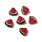 Handmade Lampwork Bumpy Beads, Watermelon, Red, 12x14x7.5mm, Hole: 1.8mm