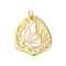 Rack Plating Brass Enamel Pendants, with Jump Ring, Cadmium Free & Lead Free, Real 18K Gold Plated, Irregular with Butterfly Charm, White, 21.5x19x2.4mm, Hole: 3.4mm
