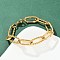 304 Stainless Steel Paperclip Chain Bracelets for Women Men, PVD Vacuum Plating, Real 22K Gold Plated, 8-1/2 inch(21.7cm)